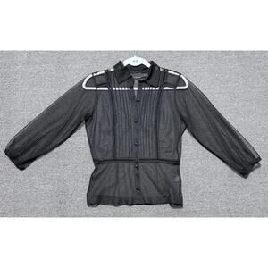 Y2k The Limited Womens XS BLK Sheer Whimsigoth Sexy Blouse